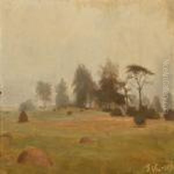 Landscape With Cows Oil Painting by Peder Vilhelm Ilsted