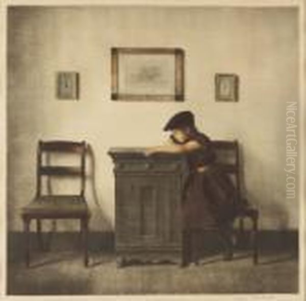 By The Commode Oil Painting by Peder Vilhelm Ilsted