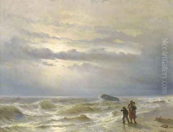 The shipwreck Oil Painting by Louis Meijer