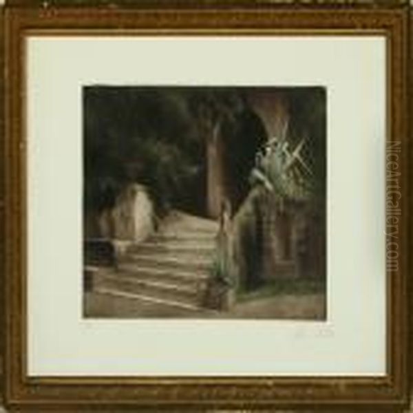 The Gardens Of Villa D'este Oil Painting by Peder Vilhelm Ilsted