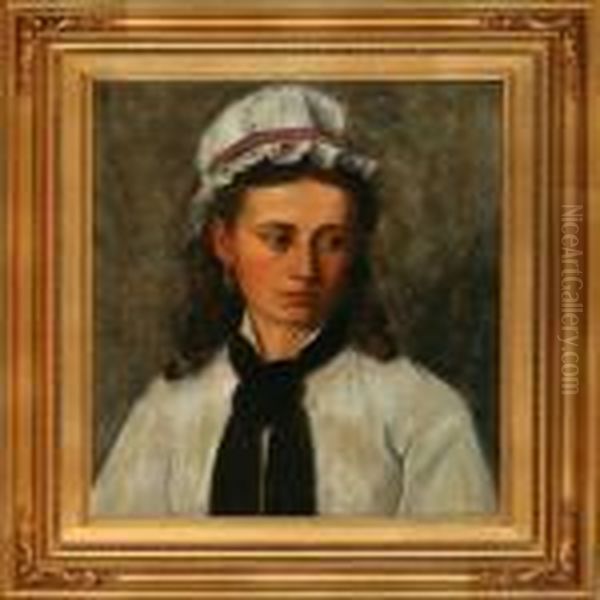 Portrait Of A Young Woman Oil Painting by Peder Vilhelm Ilsted