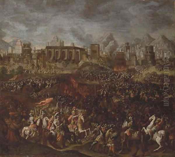 Hannibal fighting the Romans Oil Painting by Michiel Maddersteeg