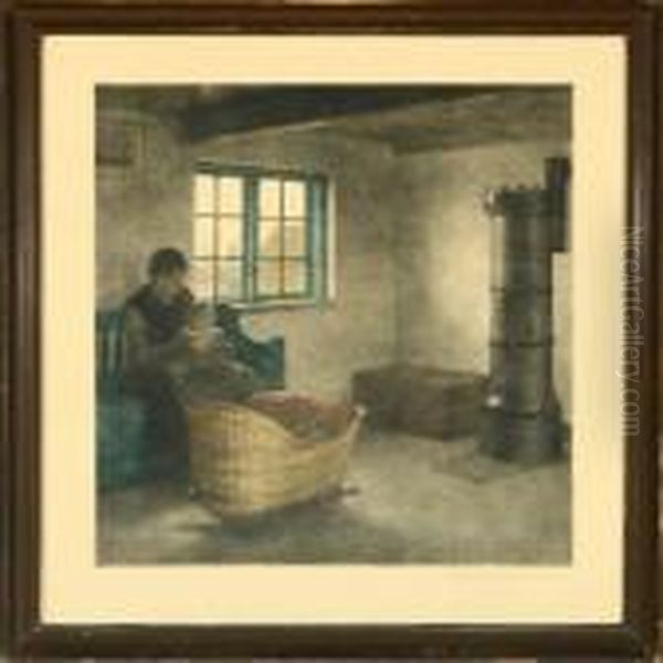 Fisherman's Room In Hornbaek Oil Painting by Peder Vilhelm Ilsted