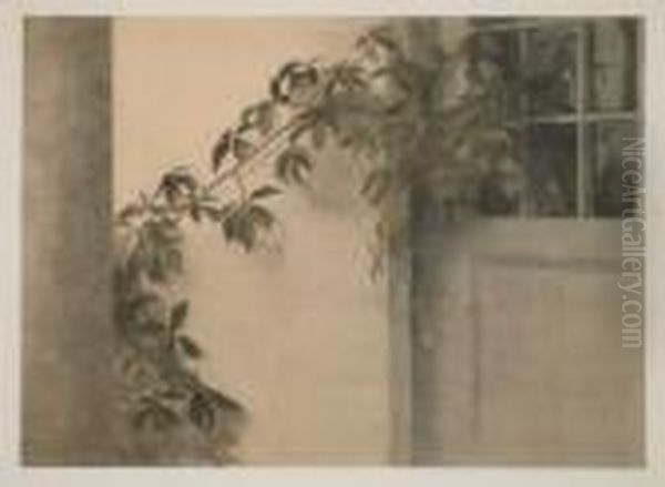 Virginia Creeper At Liselund. Oil Painting by Peder Vilhelm Ilsted