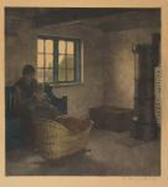 Fisherman's Room At Hornbaek. Oil Painting by Peder Vilhelm Ilsted