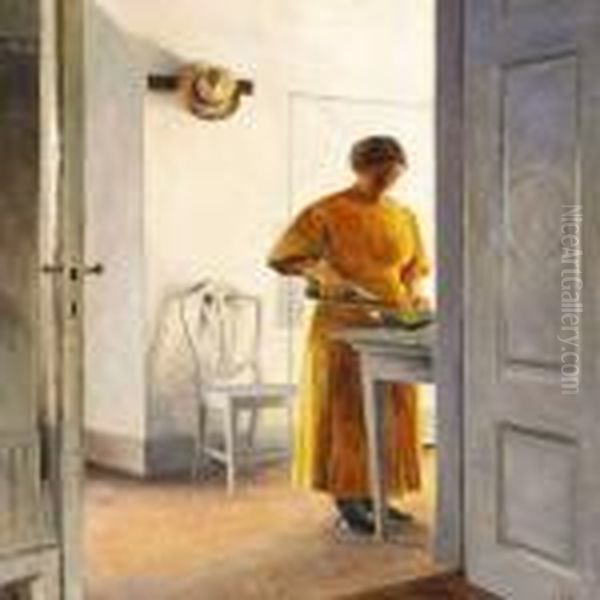 Interior From Liselund Oil Painting by Peder Vilhelm Ilsted