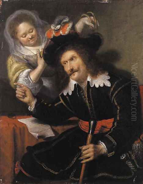 A gentleman in fancy dress Oil Painting by Bartholomaus Maton