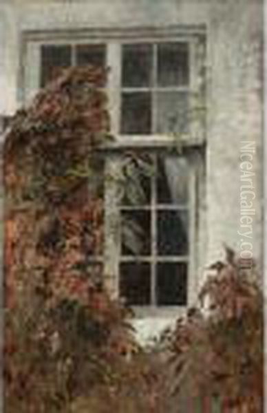 Garden Window In Liselund Oil Painting by Peder Vilhelm Ilsted