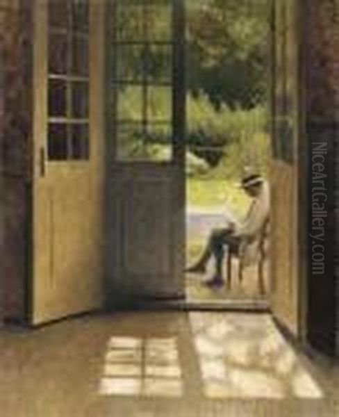 The Open Door Oil Painting by Peder Vilhelm Ilsted