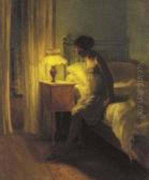 In The Bedroom Oil Painting by Peder Vilhelm Ilsted