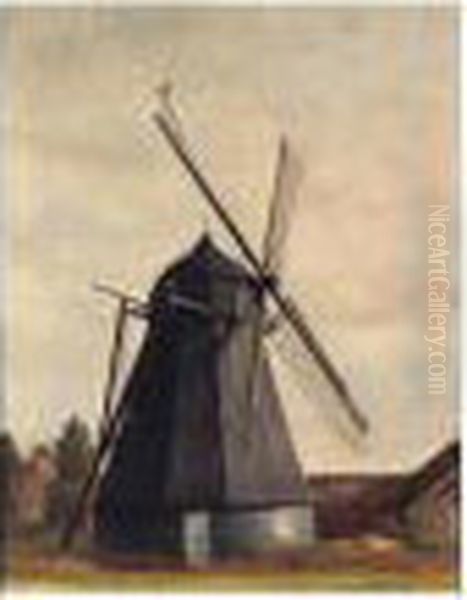 Vindmollen (the Windmill) Oil Painting by Peder Vilhelm Ilsted