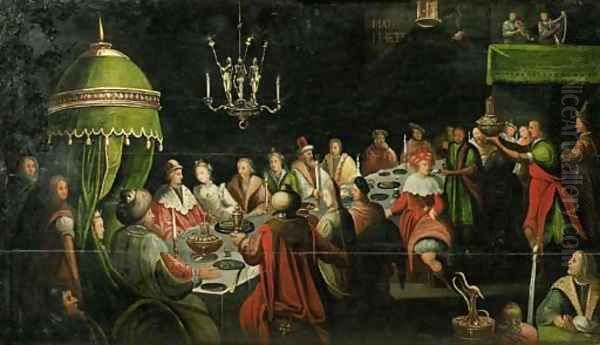 Belshazar's Feast Oil Painting by Jan Harmensz. Muller