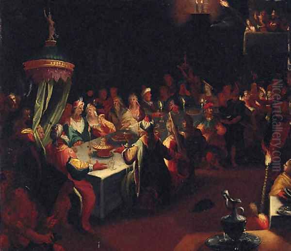 Belshazzar's Feast Oil Painting by Jan Harmensz. Muller