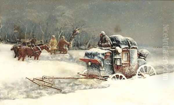 Snow bound Oil Painting by John Charles Maggs