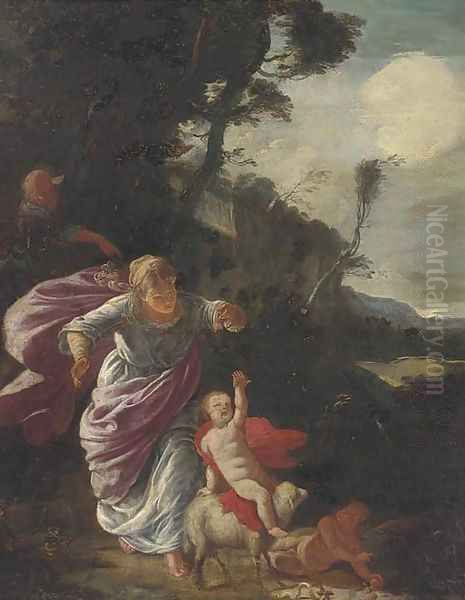 The Rest on the Flight into Egypt Oil Painting by Pier Francesco Mola