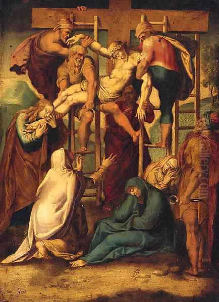 The Descent from the Cross Oil Painting by Girolamo Muziano