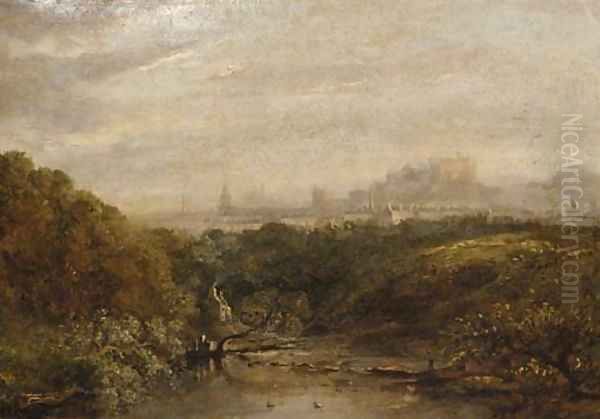 View of Edinburgh from the west Oil Painting by Horatio McCulloch