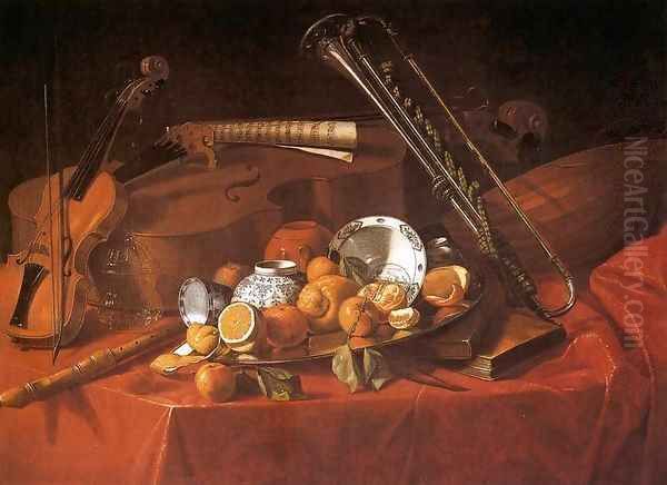 Still-Life with Musical Instruments Oil Painting by Cristoforo Munari