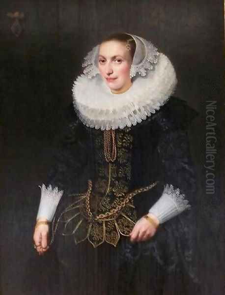 Portrait of Johanna van Heyst Wife of Jonker Zuydewyn van Nuysseburgh Oil Painting by Michiel Jansz. van Mier