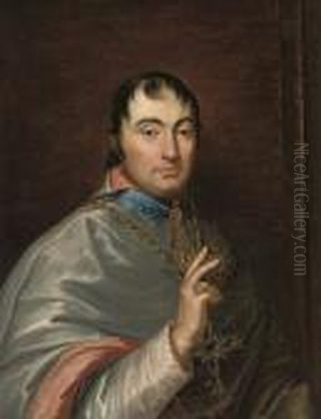 Portrait Of A Cardinal Oil Painting by Jean Auguste Dominique Ingres