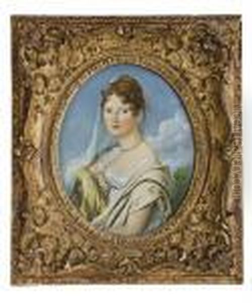 Portrait De La Comtesse De La Rue Oil Painting by Jean Auguste Dominique Ingres