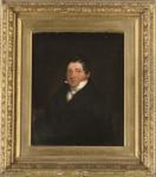 Portrait Of A Gentleman, Seated Three-quarter-length, In A Black Coat And White Tie Oil Painting by Jean Auguste Dominique Ingres