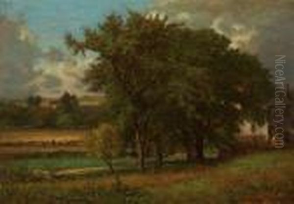 Oaks Near Medfield Oil Painting by George Inness