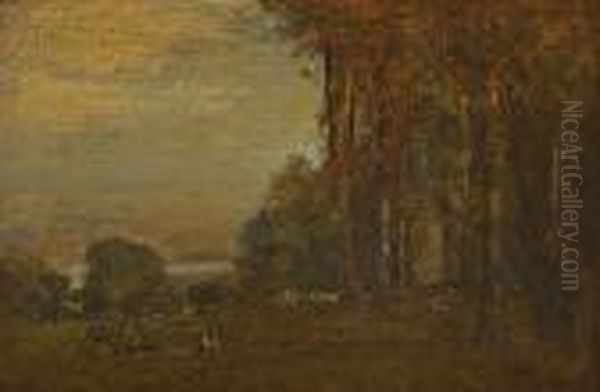 Woodland And The Distant Valley Oil Painting by George Inness