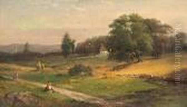 Resting Along The Path Oil Painting by George Inness