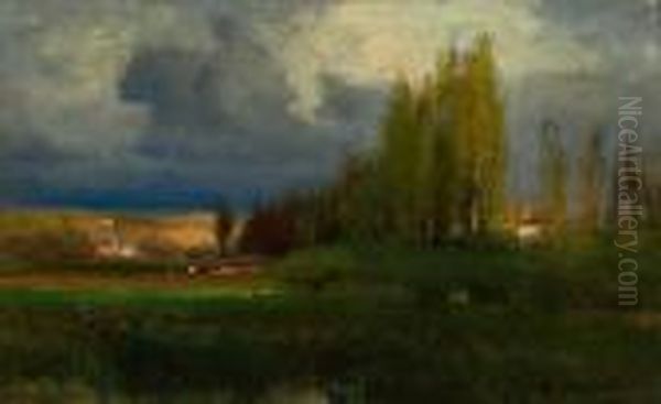 Landscape Study Oil Painting by George Inness