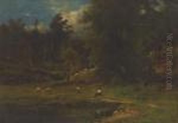 Pastoral Landscape Oil Painting by George Inness