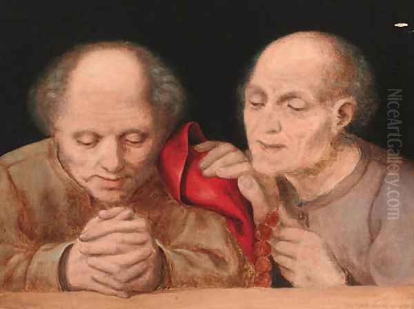 Elderly men at prayer Oil Painting by Quentin Massys