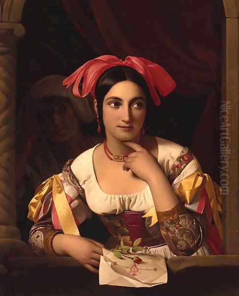 The love letter Oil Painting by Jan Baptist Lodewijk Maes