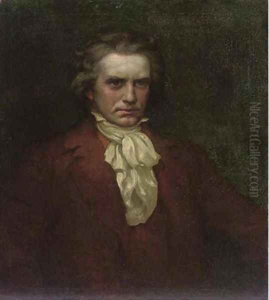 Portrait of Ludwig van Beethoven (1770-1827) Oil Painting by William J. Medcalfe