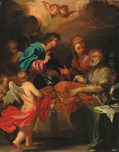 The death of Saint Joseph Oil Painting by Carlo Maratta or Maratti