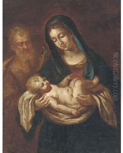 The Holy Family Oil Painting by Carlo Maratta or Maratti