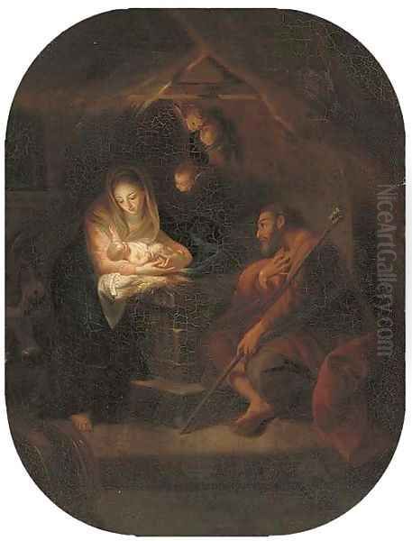 The Holy Family 3 Oil Painting by Carlo Maratta or Maratti