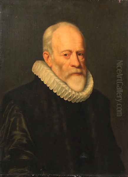 Portrait of Johan van Oldebarneveldt (1547-1619) Oil Painting by Michiel Jansz. Van Miereveldt