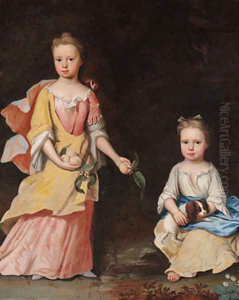 Double portrait of the Misses Woodgate Oil Painting by Thomas Murray