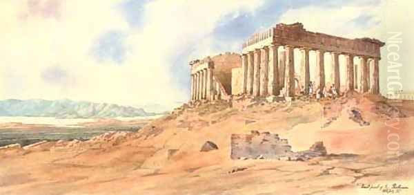 East front of the Parthenon, Athens, Greece Oil Painting by Admiral Sir Henry Byam Martin