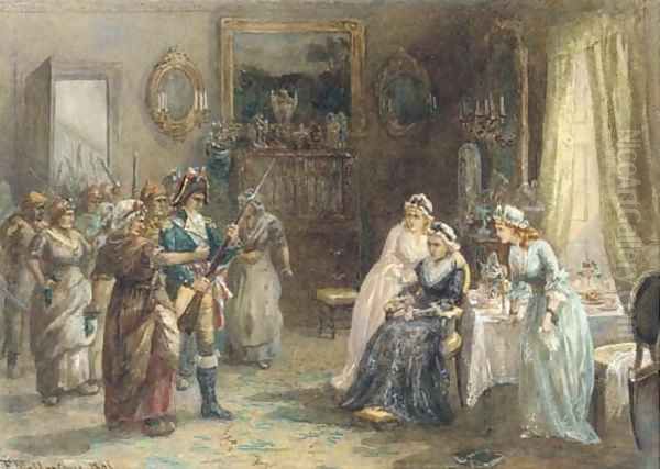 The arrest Oil Painting by Florence E. Maplestone