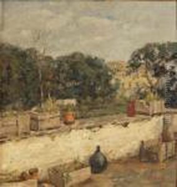 Terrazza Fiorita Oil Painting by Vincenzo Irolli