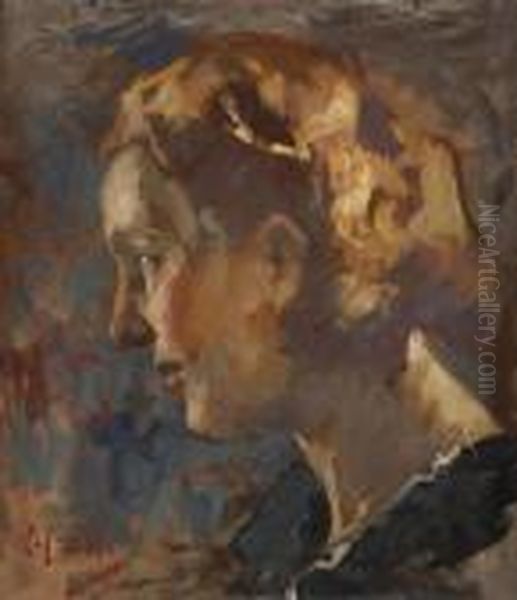 Testa Di Donna Oil Painting by Vincenzo Irolli