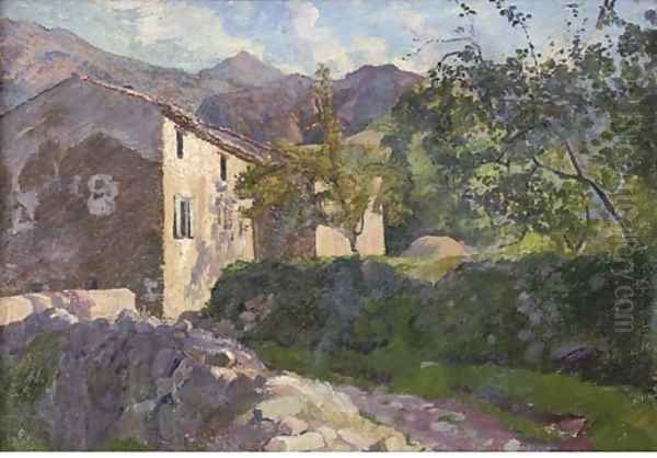 Ferme en soleil d'apres-midi Oil Painting by Georges-Daniel De Monfried