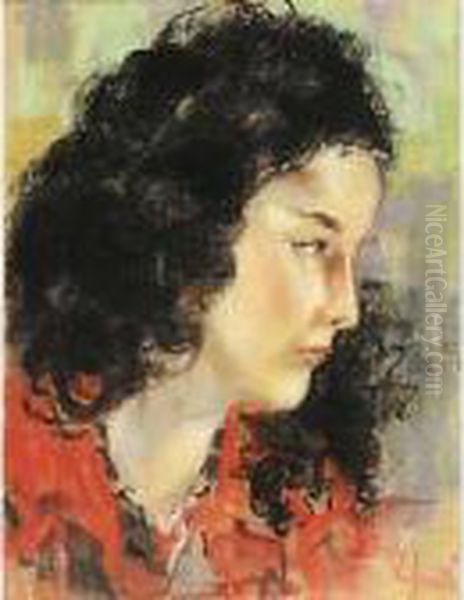 Volto Di Ragazza Oil Painting by Vincenzo Irolli