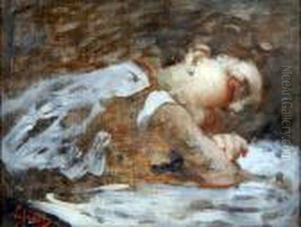 Bimba Che Dorme Oil Painting by Vincenzo Irolli