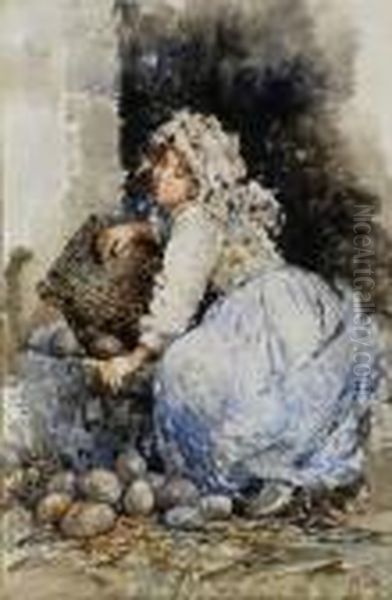 Contadinella Oil Painting by Vincenzo Irolli