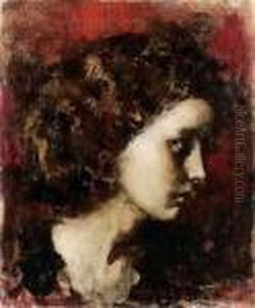 Profilo Di Donna Oil Painting by Vincenzo Irolli