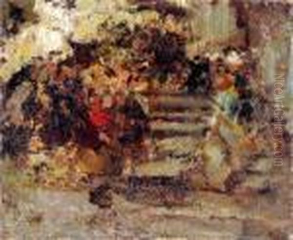 A Tergo Timbro Galleria Giosi Oil Painting by Vincenzo Irolli