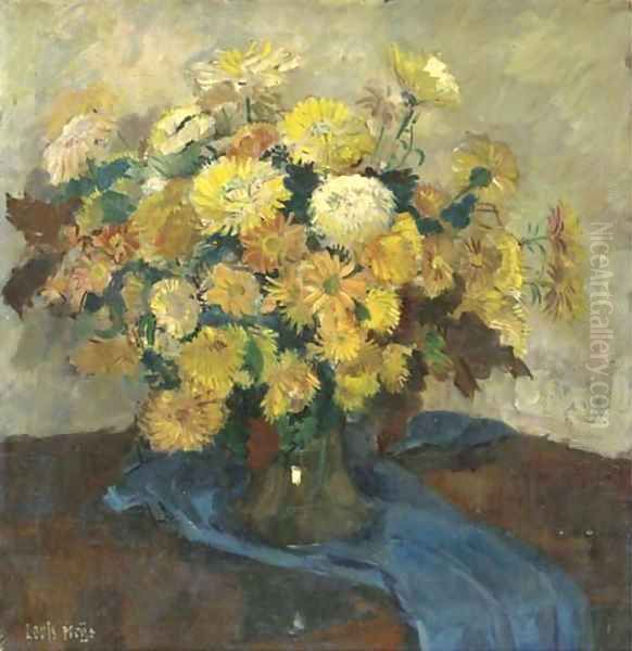 A still life with flowers Oil Painting by Louis Meijs